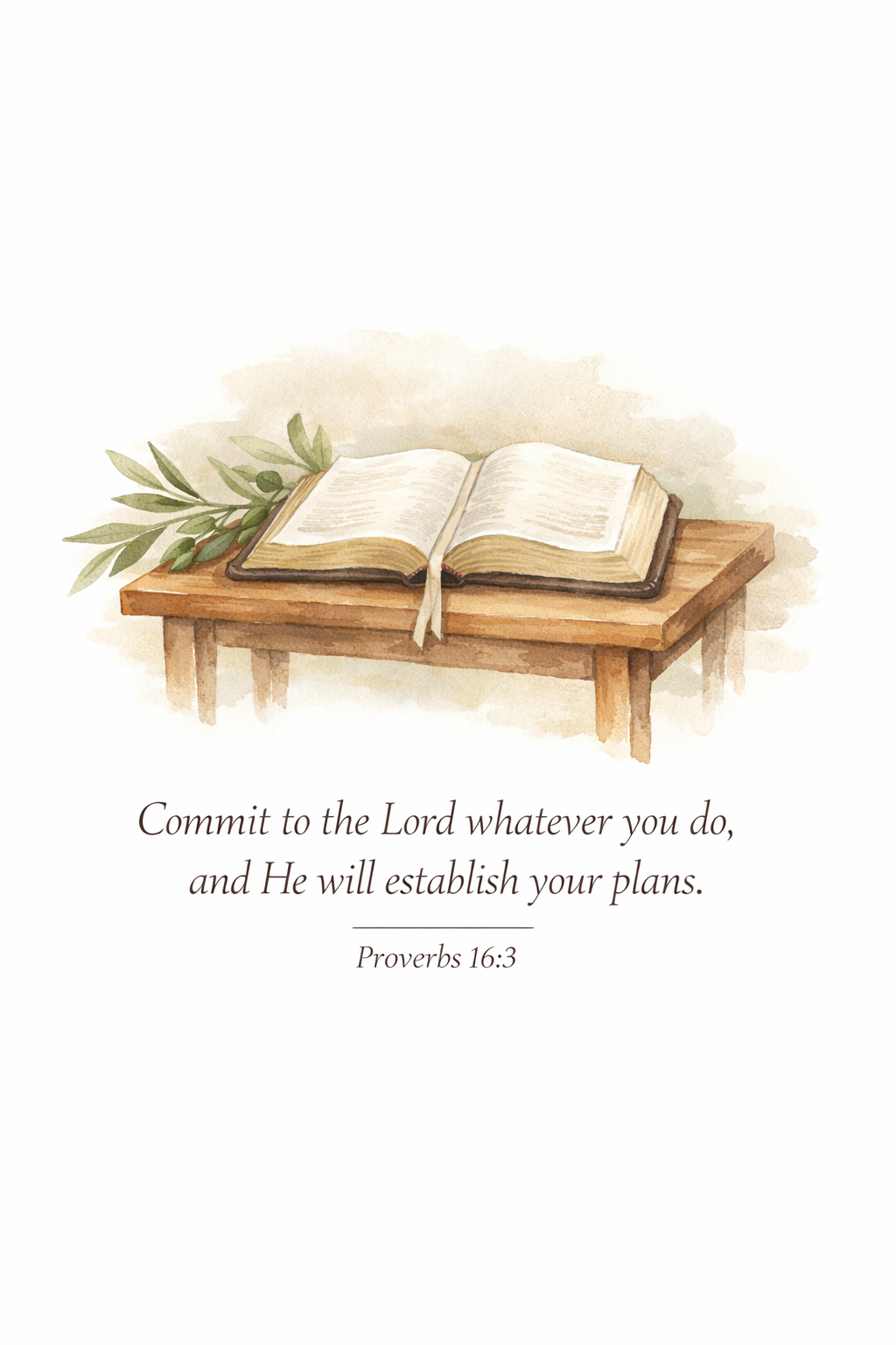 Proverbs 16:3 Scripture Greeting Card – With Love and Prayers (5 Pack)